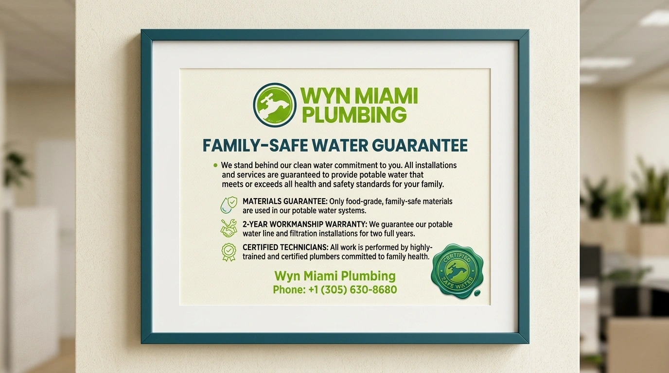 Family safe water guarantee by Wyn Miami Plumbing