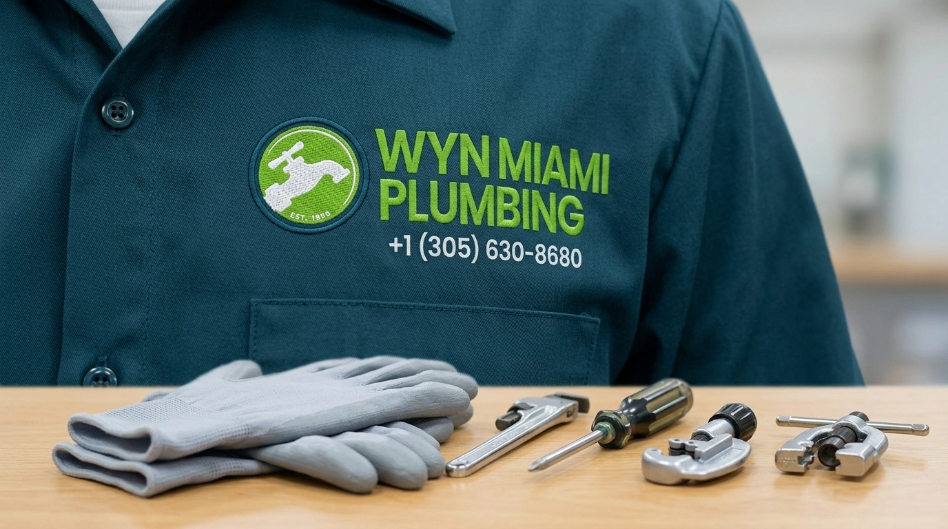 Professional branded uniform and tools Wyn Miami Plumbing