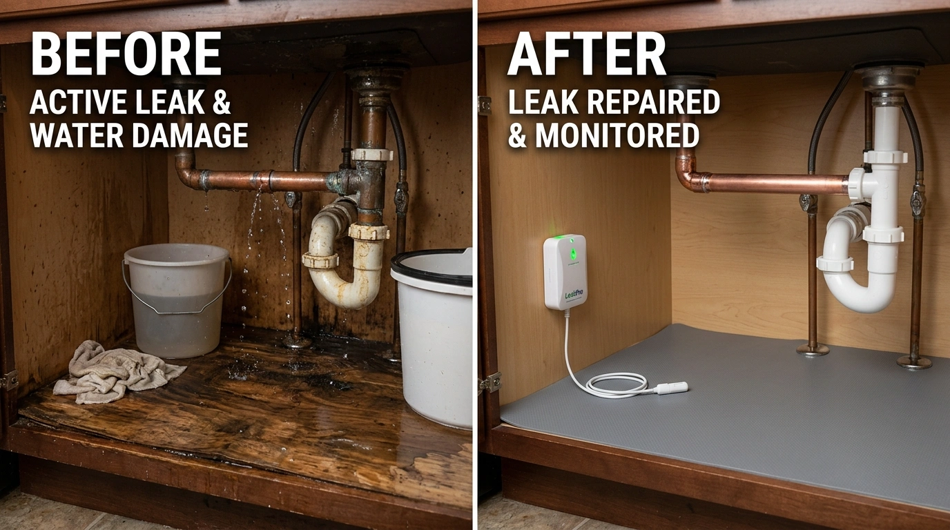 Before and After Water Leak Detection and Repair in Miami FL by Wyn Miami Plumbing